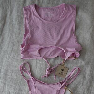 Toast Swim Bikini; XS top, S Bottom, Pink